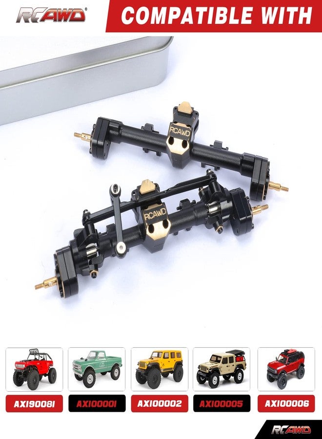 RCAWD SCX24 Upgrades Front Portal Rear Axle Housing & Brass Third Member Housing& Brass Steer Hub Carrier & Portal Gear Housing & Worm Gears & Brass Gears & Brass Hex Parts for Axial 1/24 - Image 3